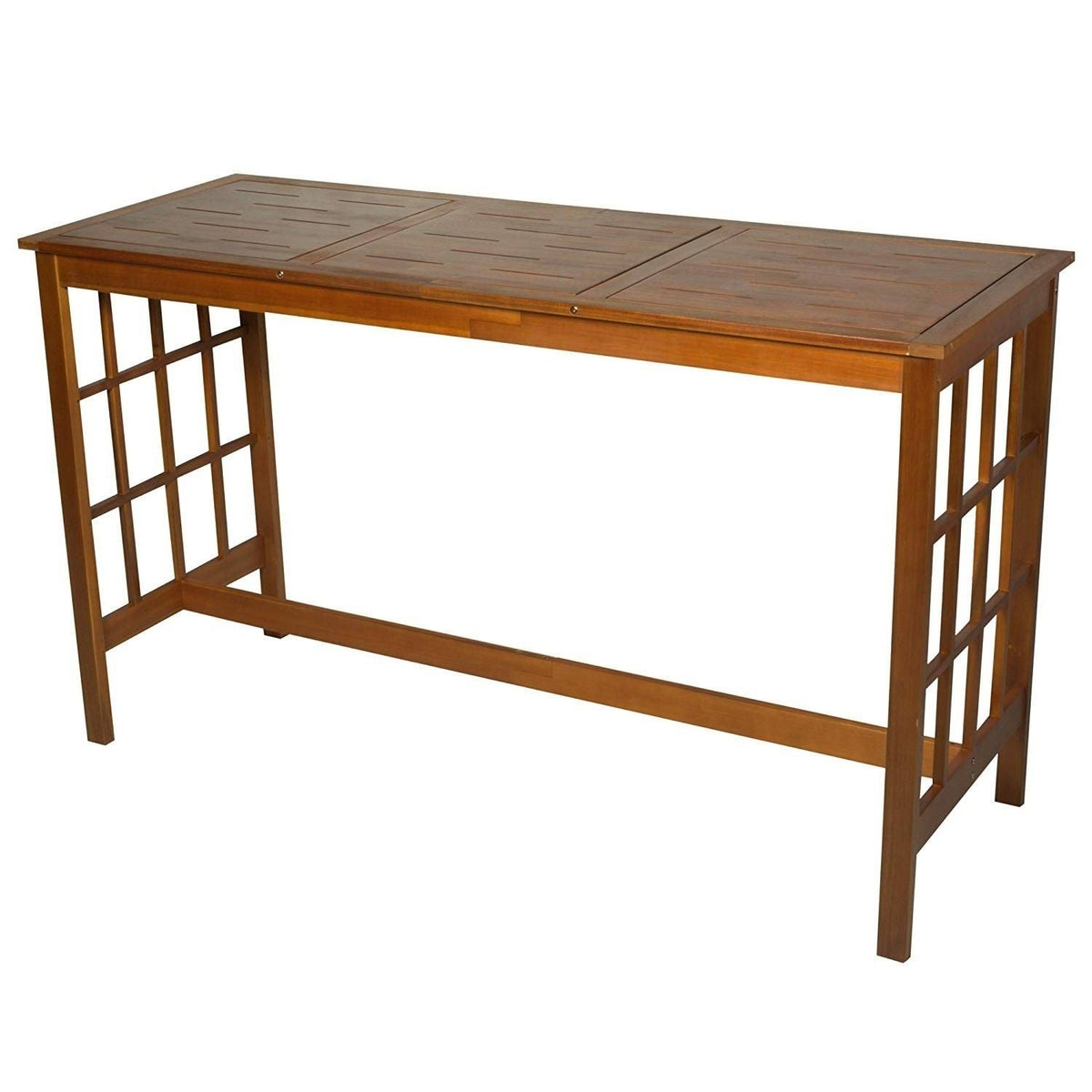 Brown 7 Piece Acacia Wood Bar Height Dining Set E1724