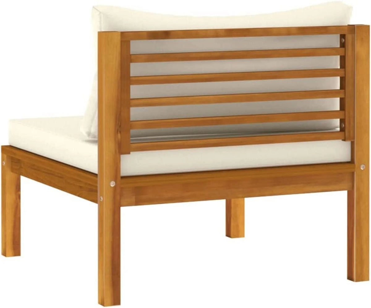 Patio Chairs with Tea Table and Cushions Solid Acacia Wood A686182