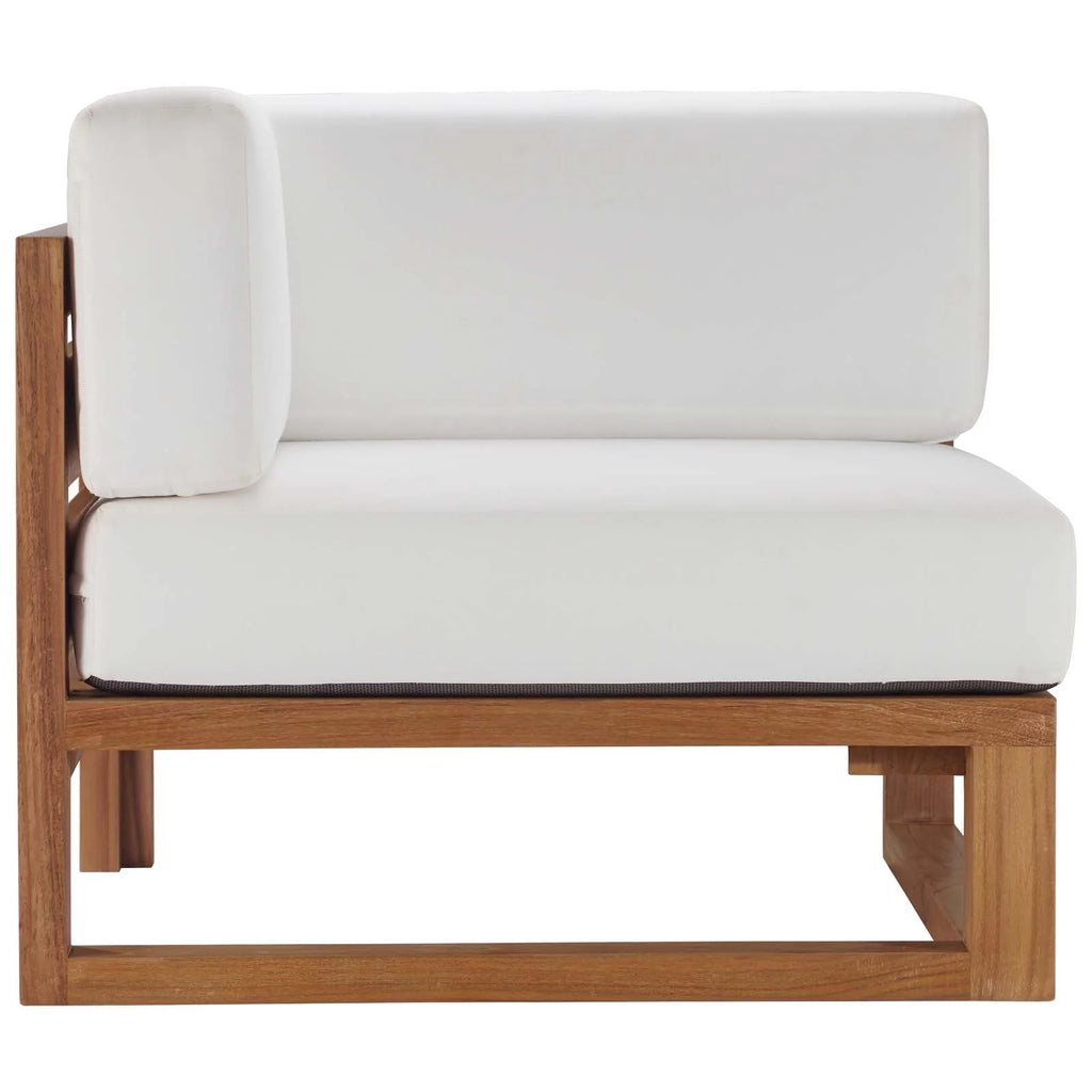 Natural White Teak Wood Corner Chair W73798