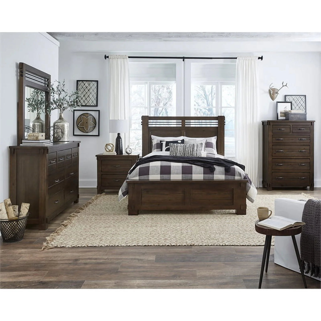Wood Drawer Dresser & Mirror M269
