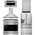 36 Gas Range, Range Hood, Refrigerator, Dishwasher and Microwave F8572