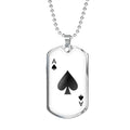 White Stainless Steel or 18k Gold Dog Tag Necklace I287478