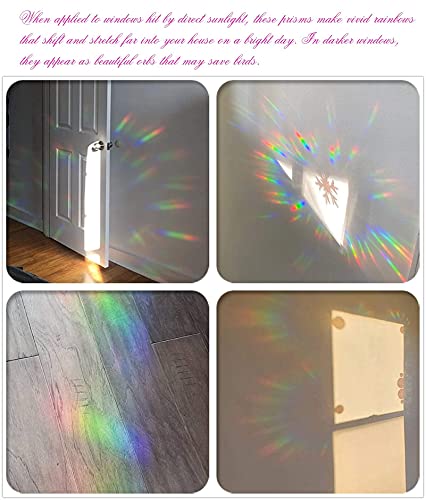 Window Clings, Non Adhesive Prismatic Rainbow Snowflake (28pcs) T8216