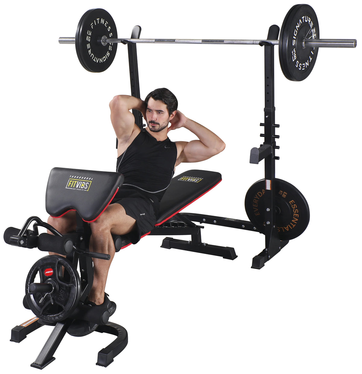 Adjustable Olympic Workout Bench with Squat Rack J73775