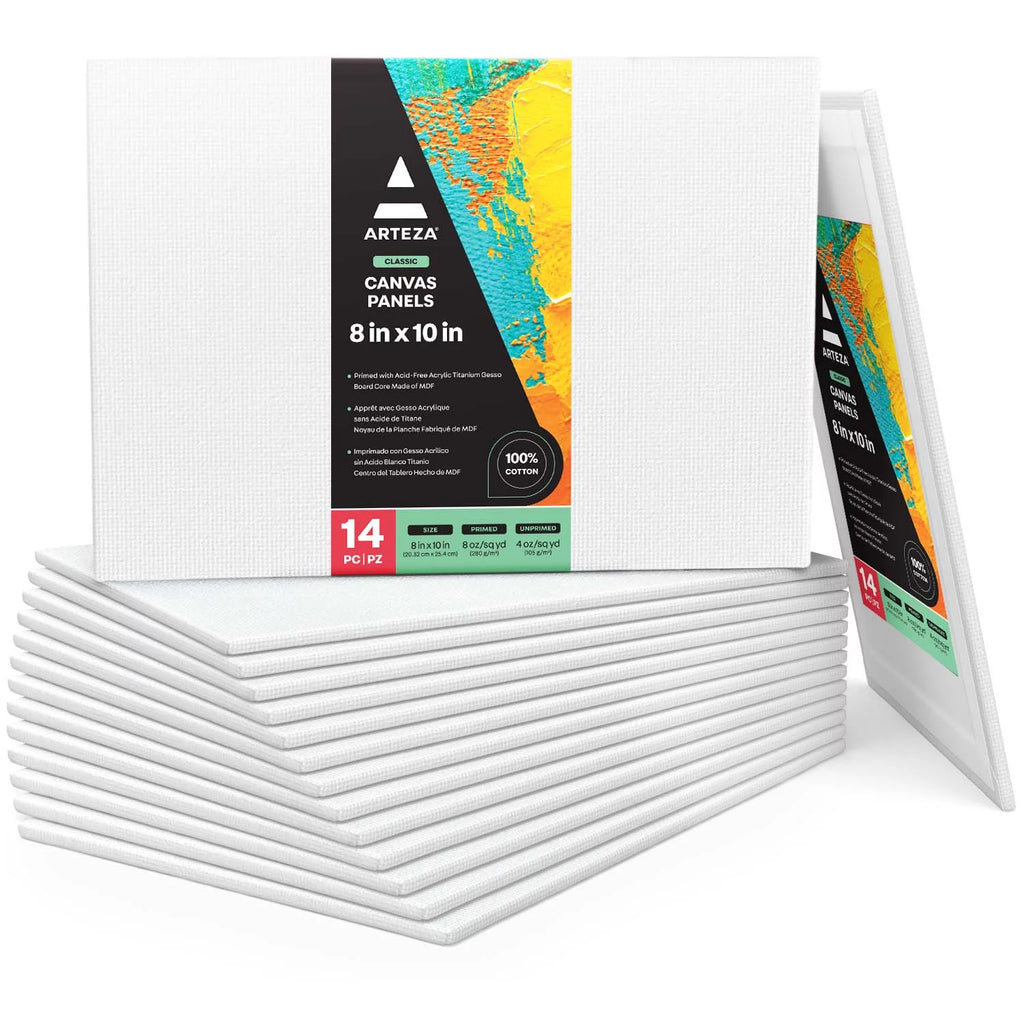 White 8"x10" Canvas Panels 14 Pack K578947