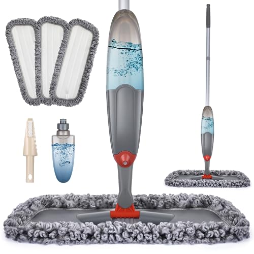 Microfibre Spray Floor Mops with 3 Mop Heads & 635 ML Bottle S20236