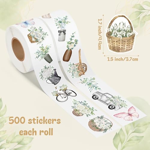 1000Pcs Green Christmas Tree Stickers E2265