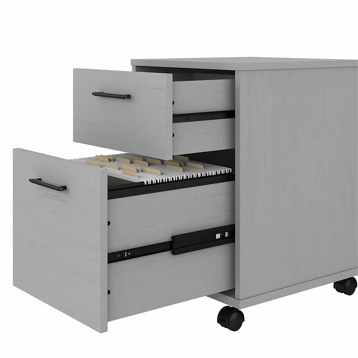 2 Drawers Farmhouse Wood Mobile File Cabinet X7930