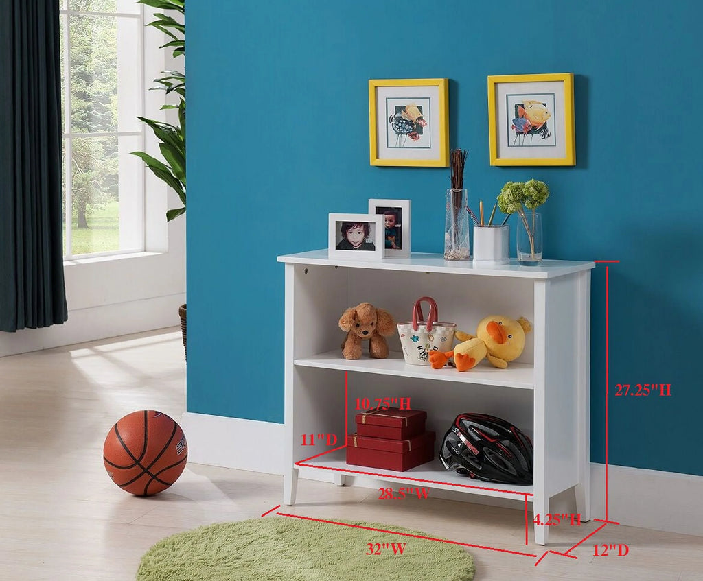 White Wood 2 Tier Kids Bookcase C4083