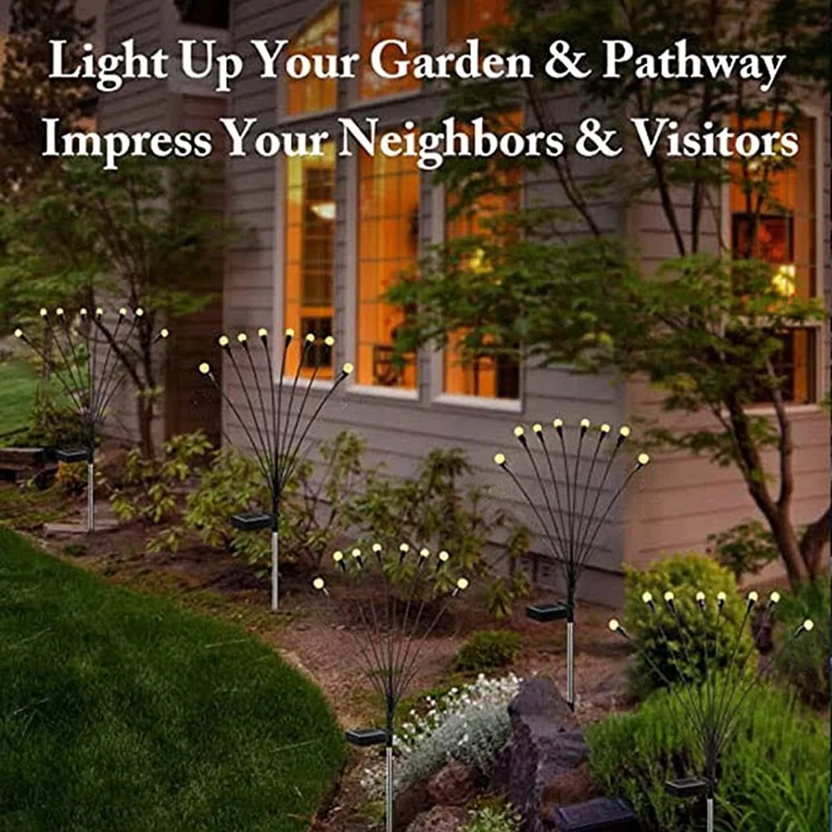 4 Pack 8 LED Solar Powered Waterproof Decorative Garden Lights U456284