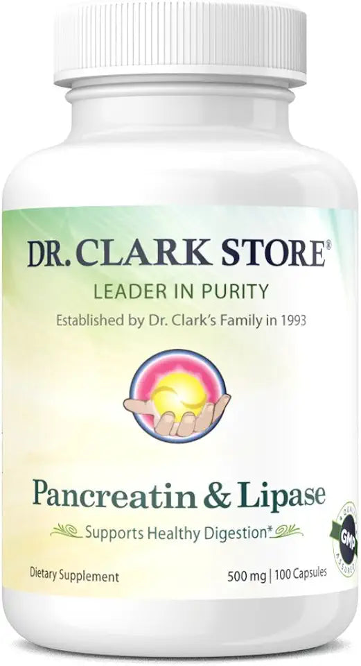 500mg Pancreatin and Lipase Enzyme Supplement 100 Gelatin Capsules Y186822