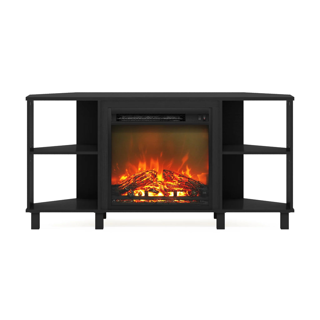 Corner Fireplace TV Stand with Metal Leg for TV up to 55 Inches K198