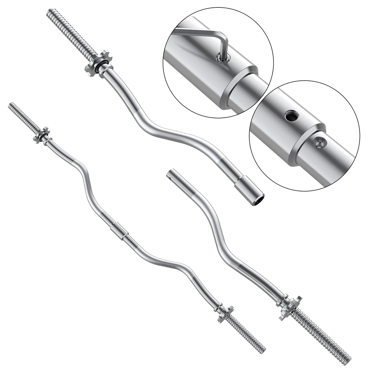 66LB 2 in 1 Adjustable Dumbbell Set with Connecting Rod Black Z82243
