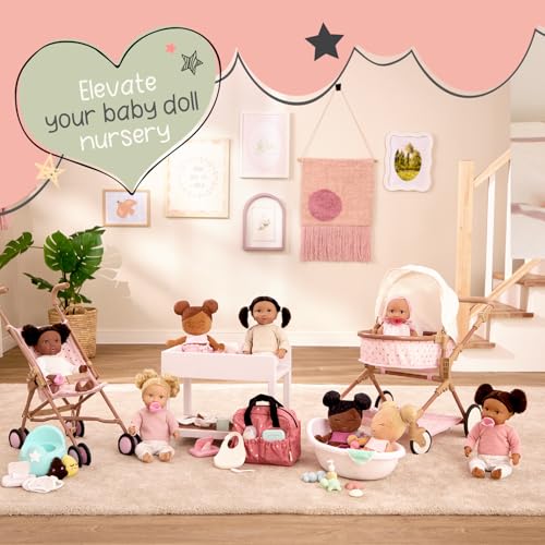 14-Inch Baby Doll Nursery Playset with High Chair, Playpen & Jogger Stroller D4828