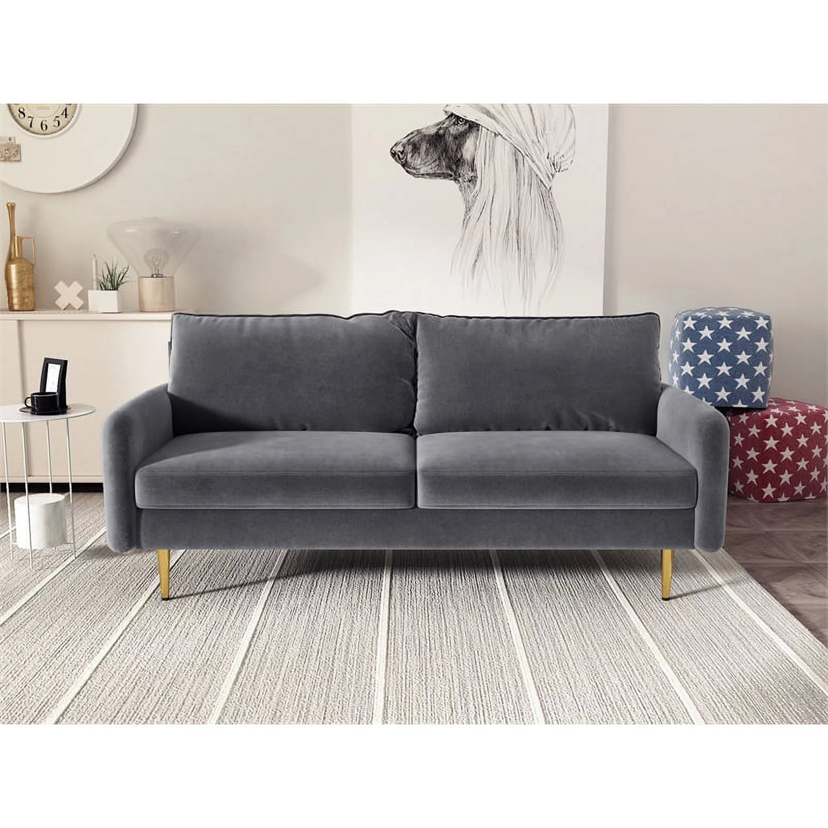 Velvet Living Room Sofa and Loveseat Set K71293