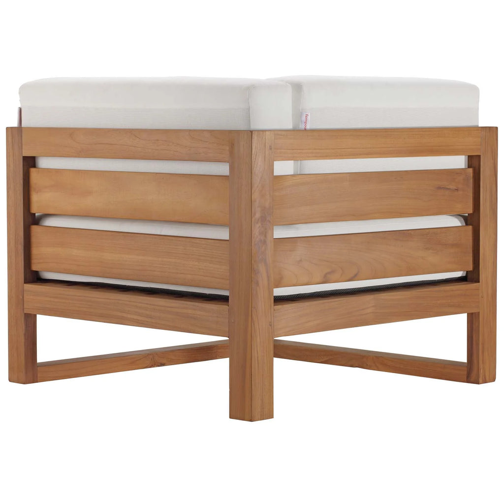 Natural White Teak Wood Corner Chair W73798