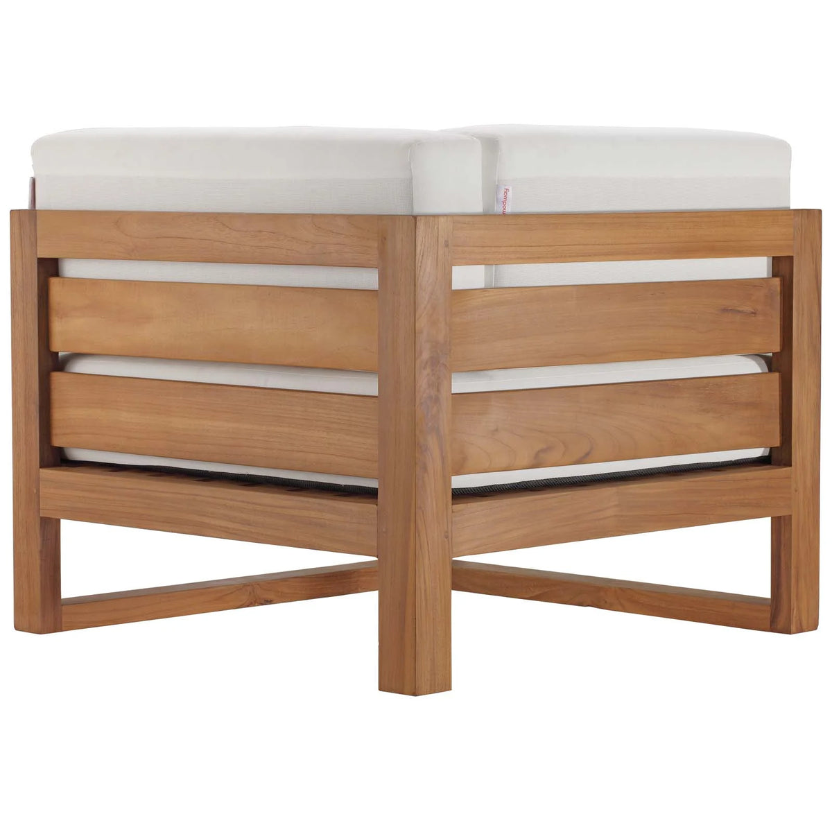 Natural White Teak Wood Corner Chair W73798