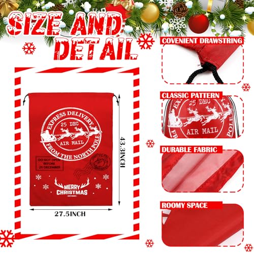 8 Pcs Christmas Drawstring Gift Bags X46387