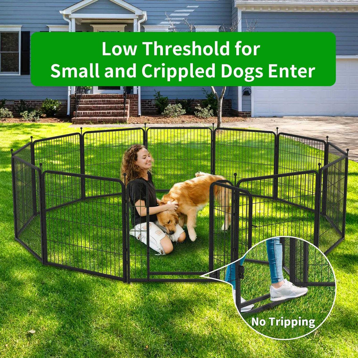 Heavy Duty Anti-Rust Dog Playpen with Doors X6421