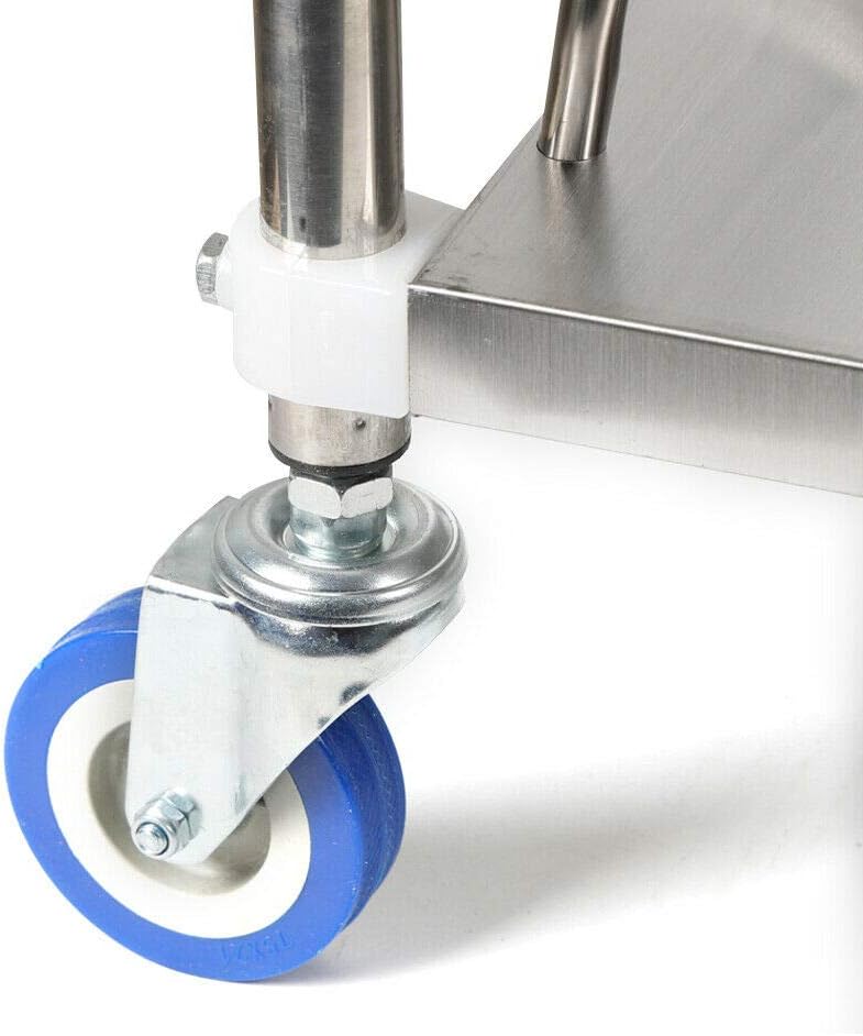 3 Layers Stainless Steel Cart Trolley with Lockable Wheels J563