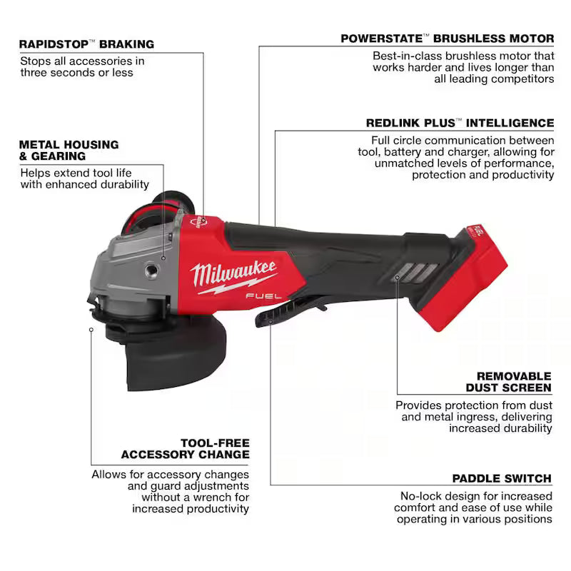 18V Lithium-Ion Brushless Cordless 4-1/2 in./5 in. Grinder and Starter Kit with 5.0 Ah Battery and Charger I71830