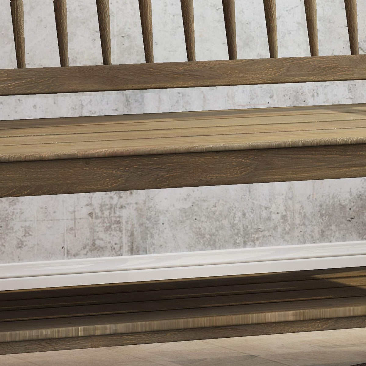 Gray and Black Acacia Wood Bench with Shelf U699124