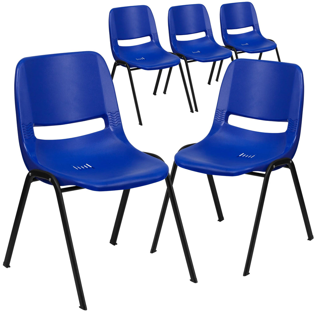 5 Pack Navy Plastic Stack Chair I9699