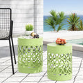Green Metal Outdoor Side Tables, Set of 2 E913