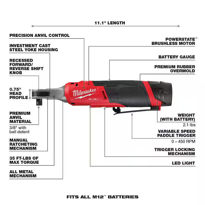 12V Cordless 3/8 in. Ratchet Kit with 3/8 in. SAE Socket Set Y24544