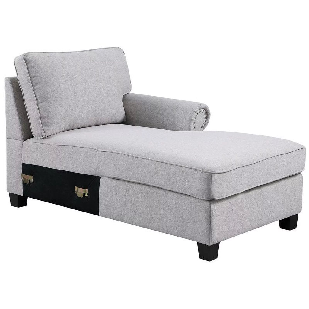 Light Gray Fabric U-Shaped Sectional Sofa N629529