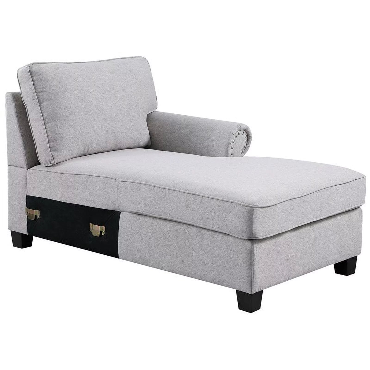 Light Gray Fabric U-Shaped Sectional Sofa N629529