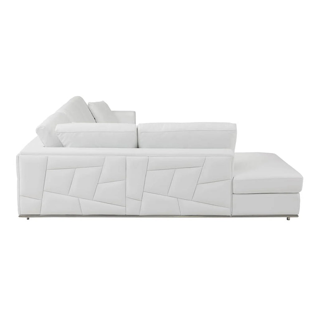 White Italian Top Grain Leather Sectional O298