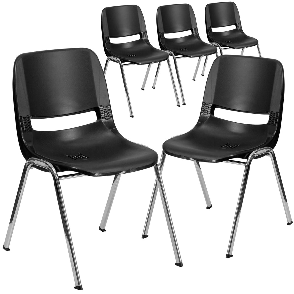 5 Pack Navy Plastic Stack Chair I9699