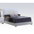 Queen Bed White PU Chrome Leg S16010