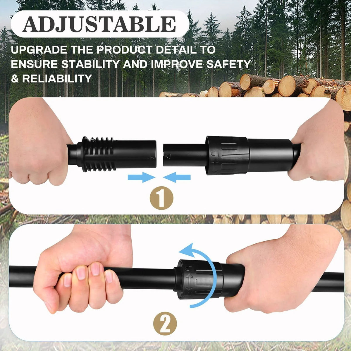 2-in-1 Cordless Pole Saw and Mini Chainsaw with 2 Batteries I5775