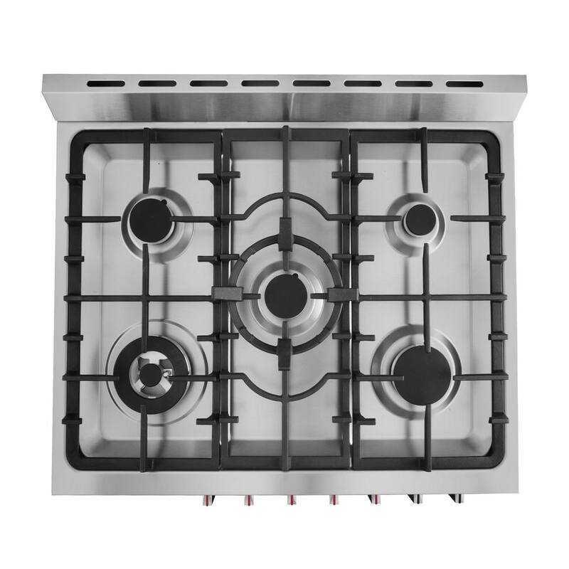 5 Burner Gas Range with Cast Iron Grates in Stainless Steel F681791