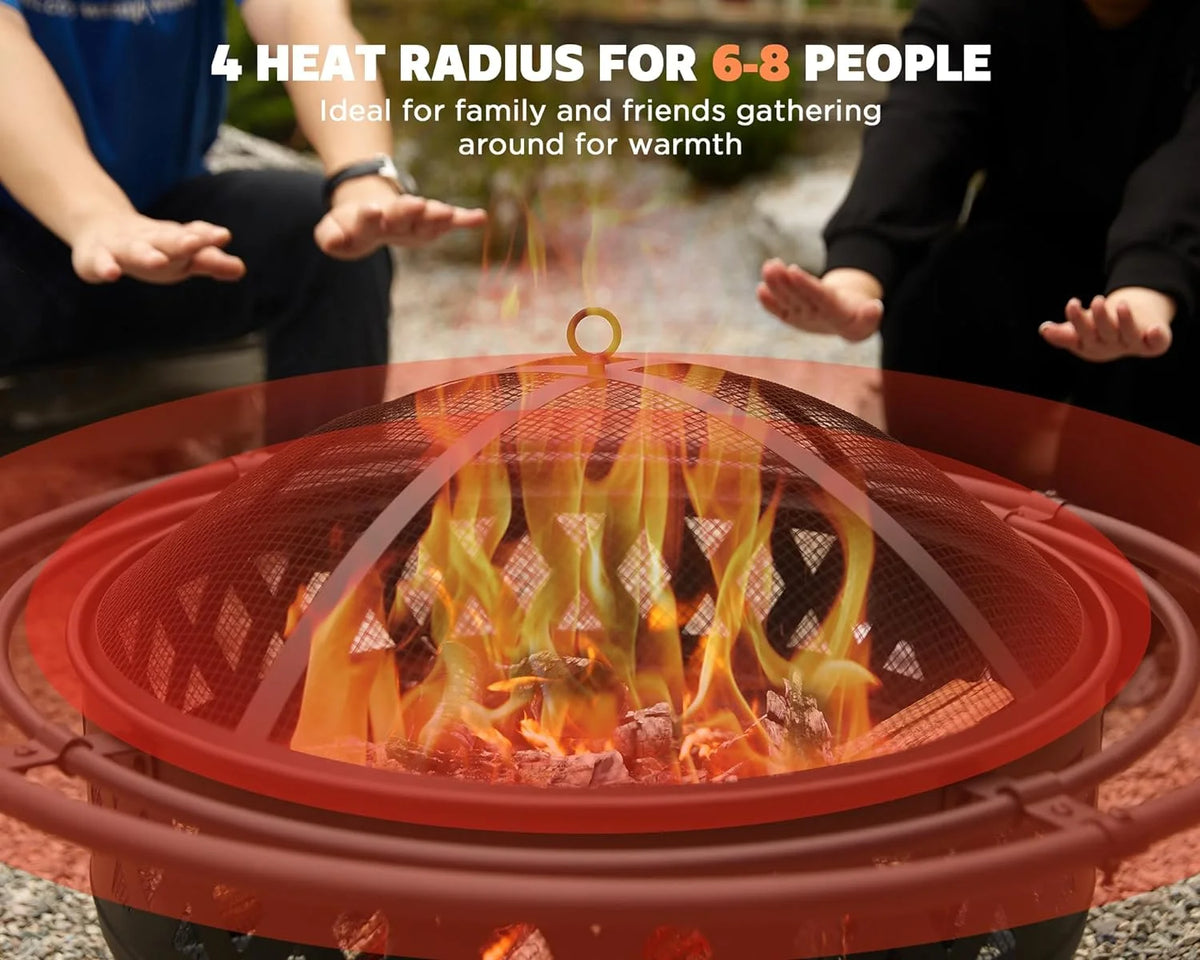 35 inch Metal Wood Burning Fire Pit N4861