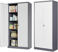 Metal Cabinet with Locking Doors 71" Tall 2 Adjustable Shelves Steel Cabinet R88269