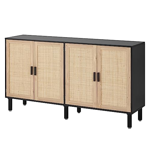 Black Rattan Sideboard Buffet Cabinet R9452