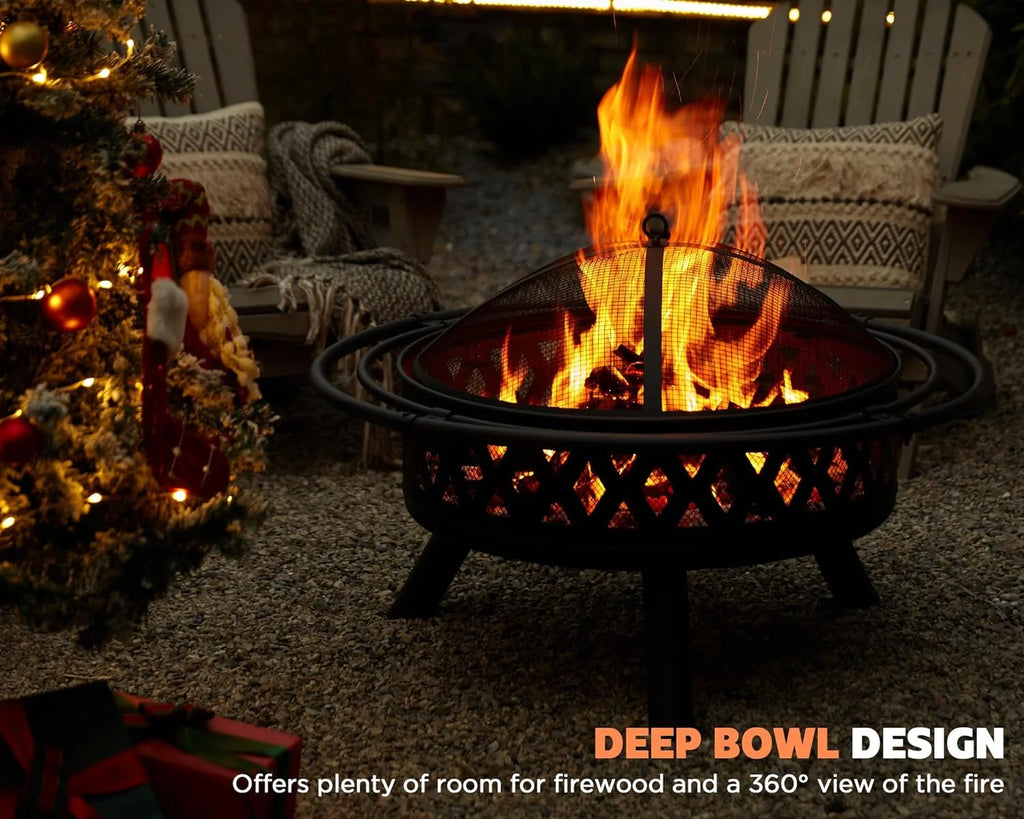 35 inch Metal Wood Burning Fire Pit N4861