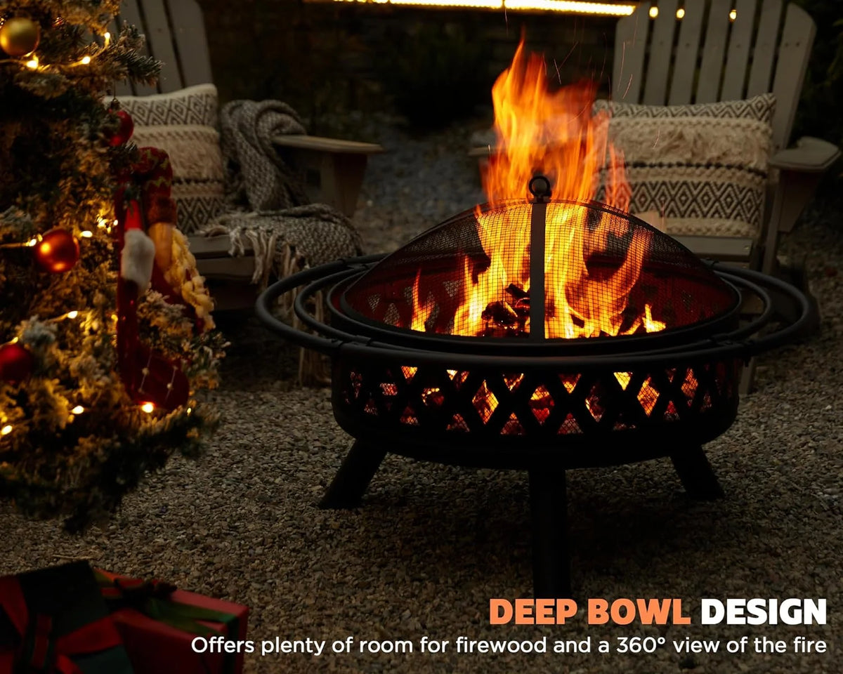 35 inch Metal Wood Burning Fire Pit N4861