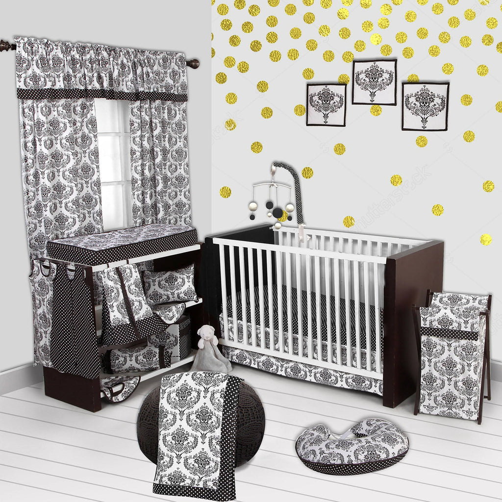 White/Black 10 PC Crib Set W482