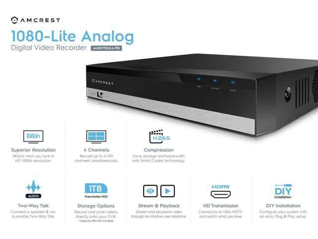 4 Channel DVR Security Camera System Recorder Q248