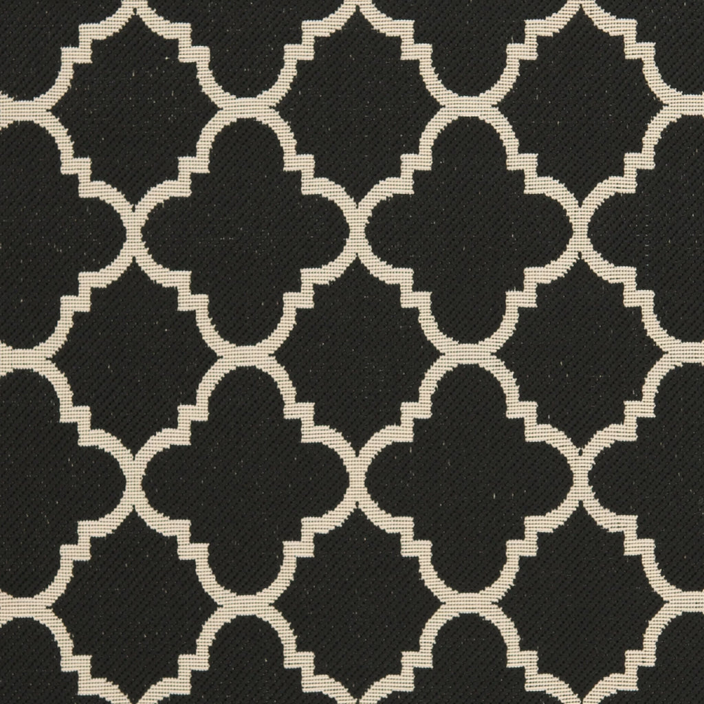 Black/Beige Geometric Indoor/Outdoor Area Rug, 5'3" x 7'7" Y86942