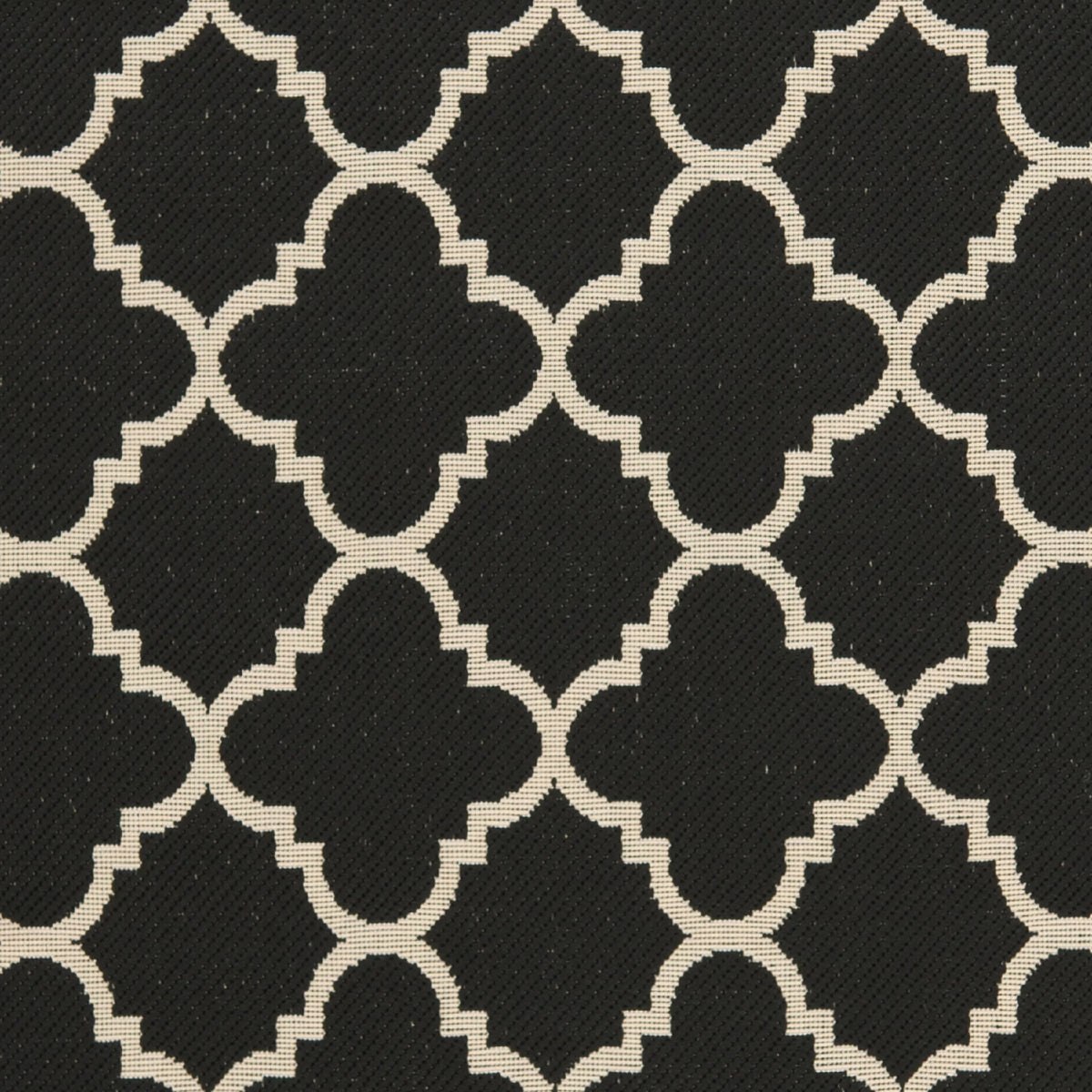 Black/Beige Geometric Indoor/Outdoor Area Rug, 5'3" x 7'7" Y86942