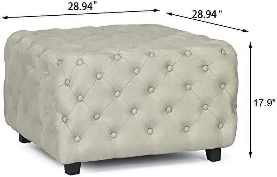 White Sherpa Ottoman Bench J938803