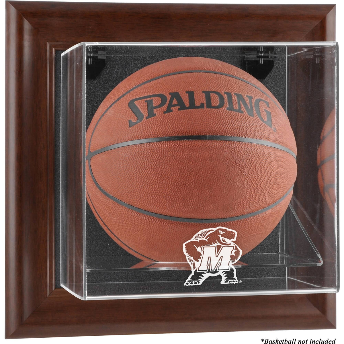 Brown Framed Wall-Mountable Basketball Display Case B83566