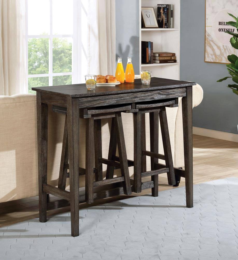 3 Piece Gray Bar Table Set K4641