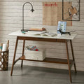 Off White Pecan Wood Desk P550