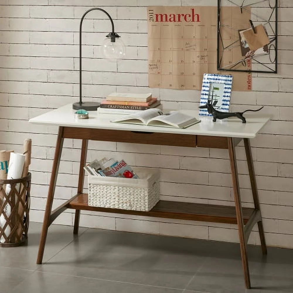 Off White Pecan Wood Desk P550
